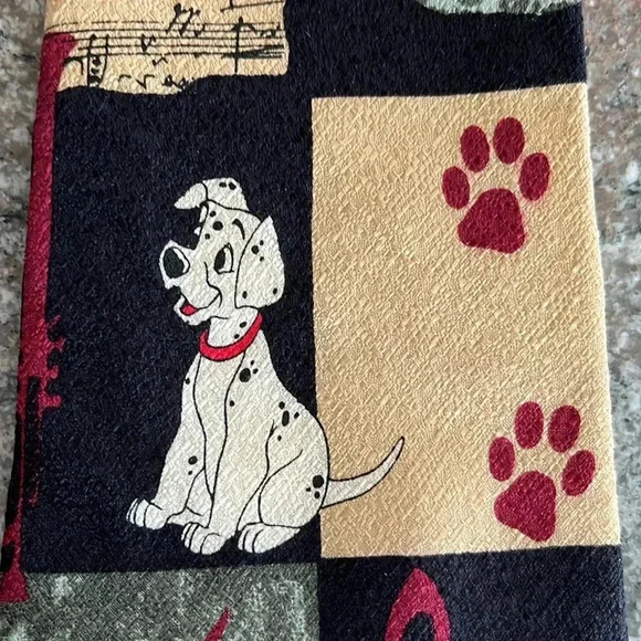 Disney 101 Dalmations Neck Tie Music Teacher Made in Italy 100% Silk Tie Rack - Picture 2 of 7